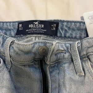 High rise slim straight jeans